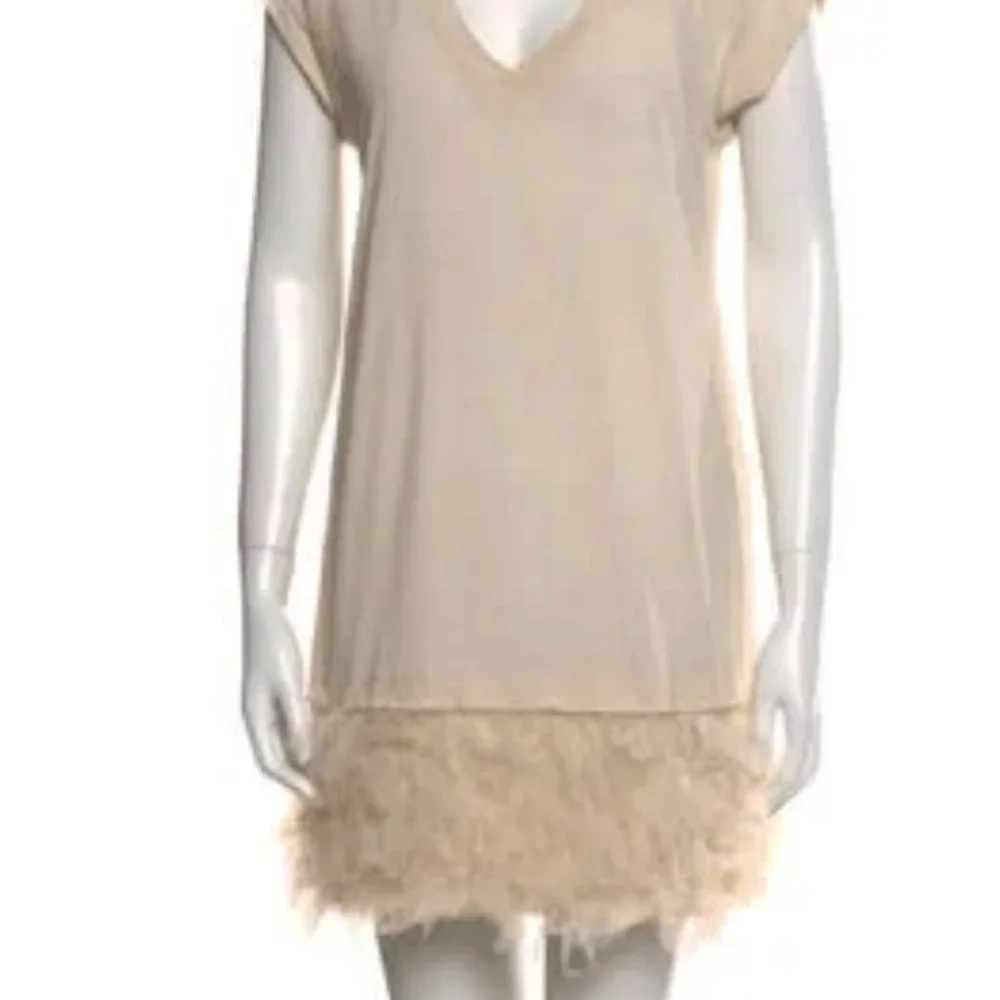 Haute Hippie Swan ivory cotton knit dress with layered tulle skirt